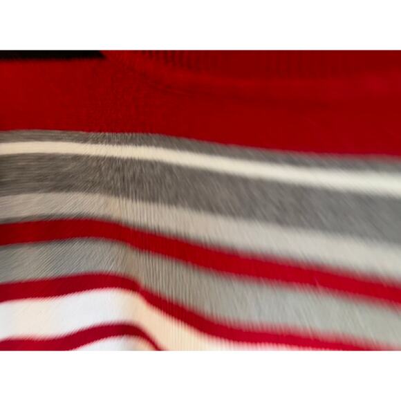 Kim Rogers Signature Retro Cashmalon Striped Sweater - Red, Gray, White - Large - Picture 5 of 13